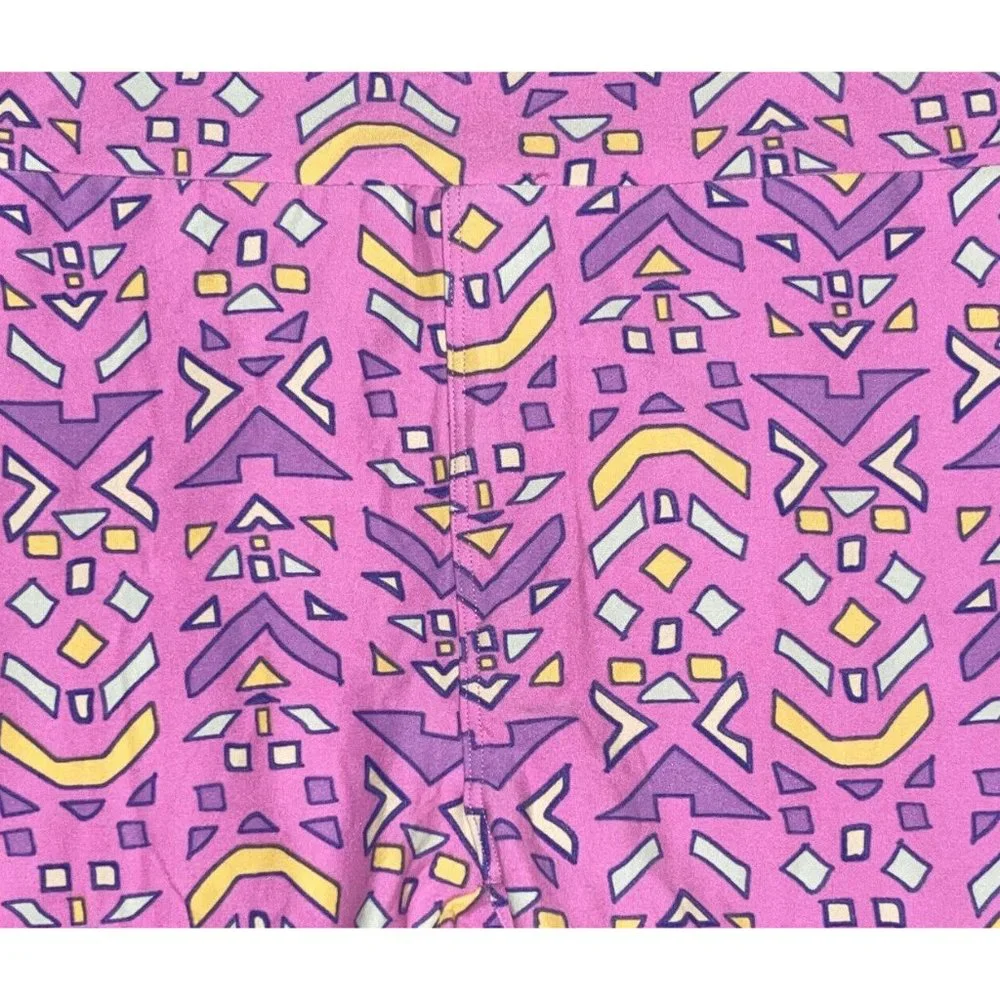 LuLaRoe Women Leggings OS One Size Geo Print Multicolor Buttery Soft Stretch NEW - Picture 2 of 7